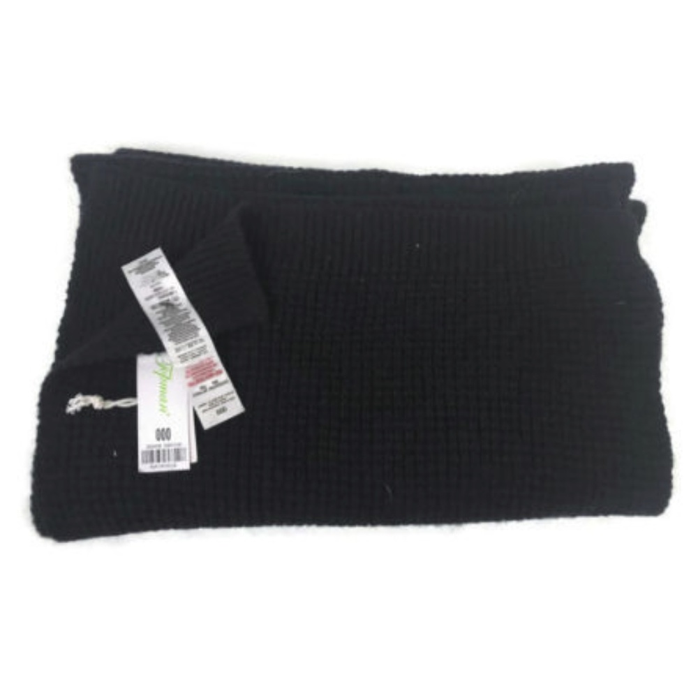 Topman Black Scarf Lambswool Thick Chunky Waffle Knit 77x14